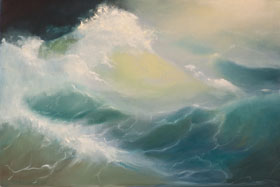 Морской пейзаж «Волна, которую ждешь», холст, масло, 40x60 см